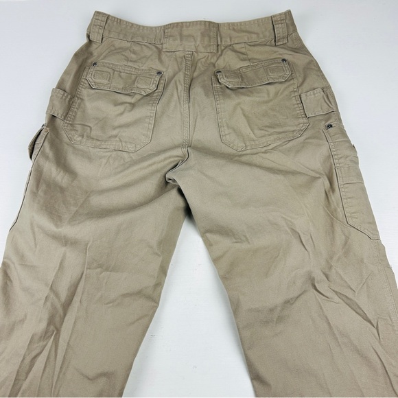 Duluth Trading Co Cargo Pants Sz 36 X 32 Khaki Canvas Flex Fire Hose Work - Picture 3 of 8